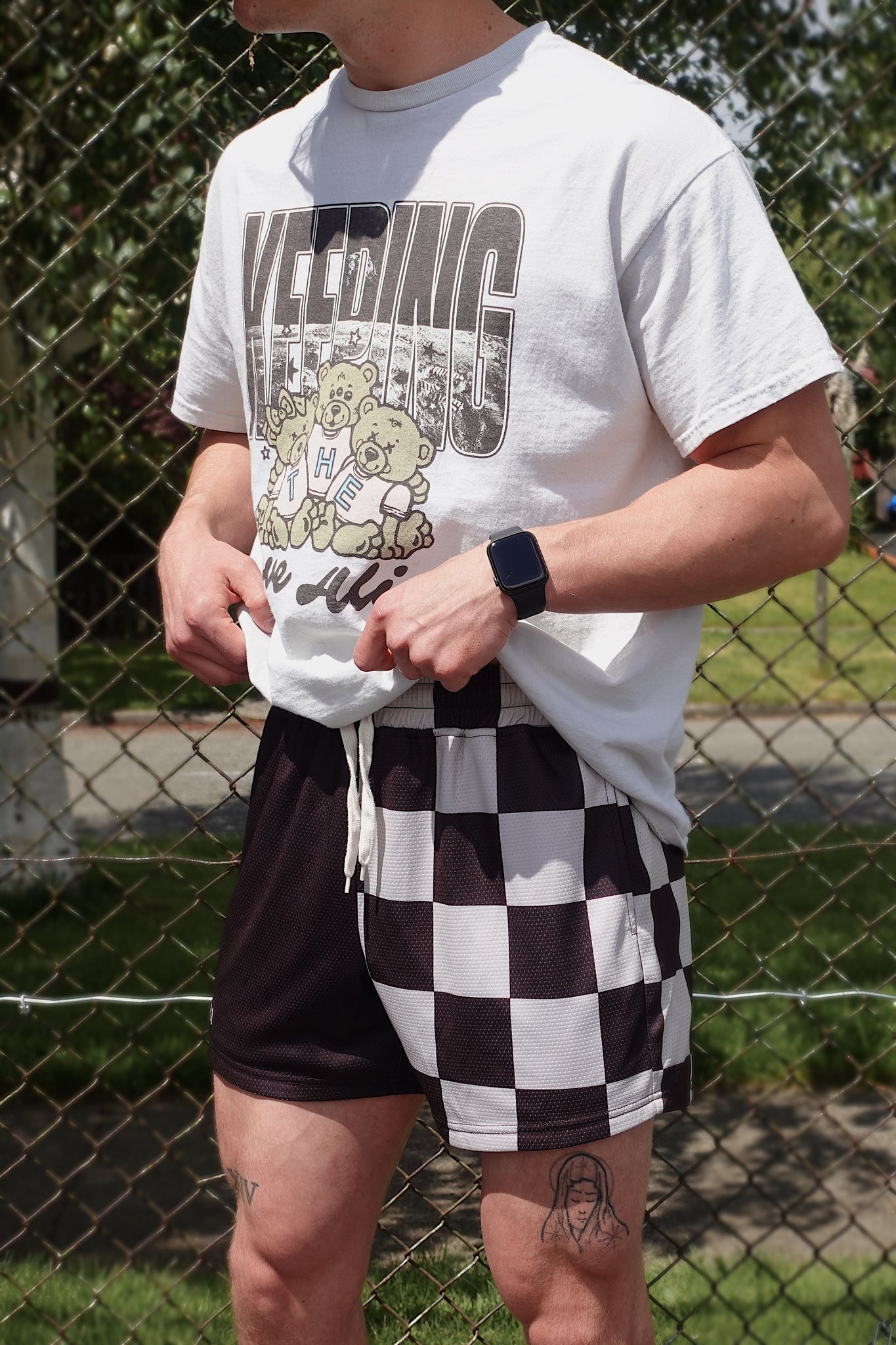 Checkered Mesh Shorts